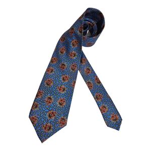KENZO PARIS Blue Floral Silk LUXURY Tie ITALY